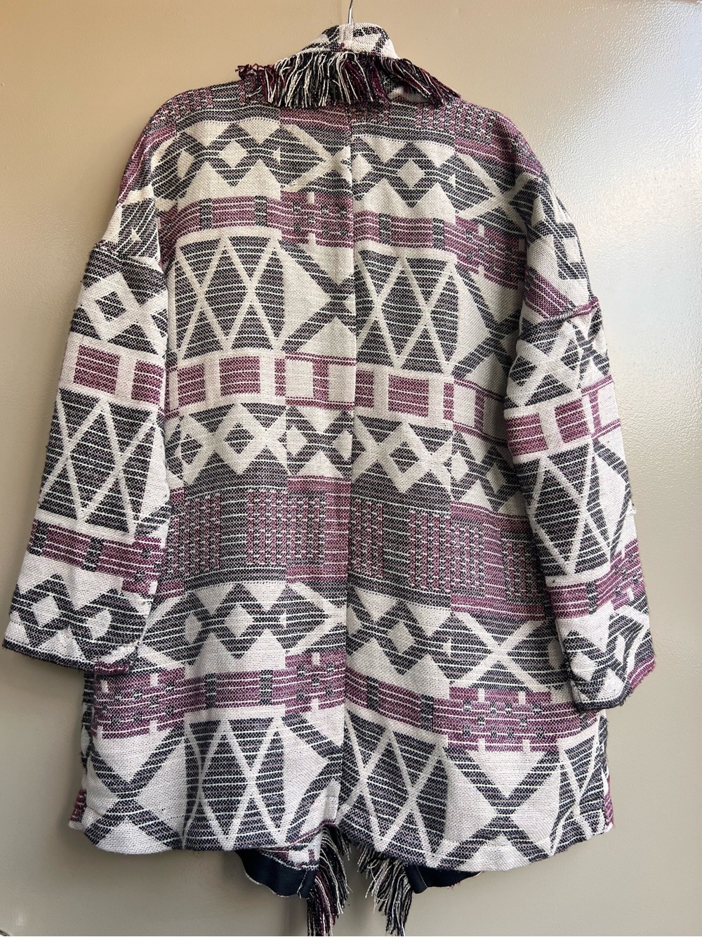 Shyanne Western Fringe Cardigan L Festival Tribal Open Front BOHO Cabincore Fall - Picture 4 of 12